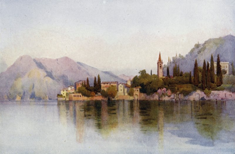 Varenna, Comosøen (farve litho) af Ella Du Cane
