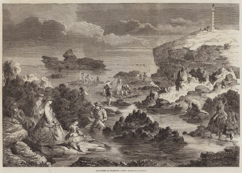 Rejefiskere i Biarritz af Emile Antoine Bayard