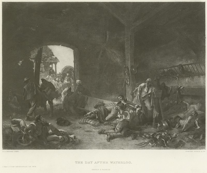 Dagen efter Waterloo (dybtryk) af Emile Antoine Bayard
