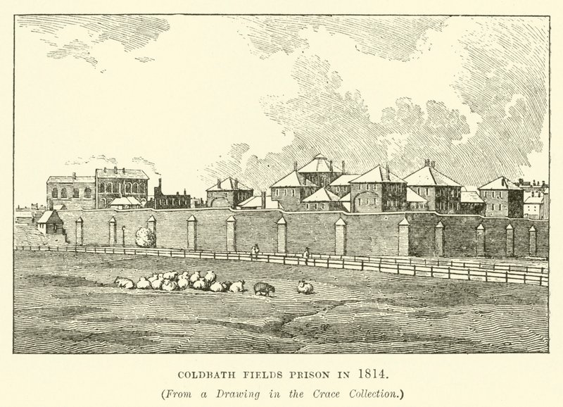Coldbath Fields Prison i 1814 af English School