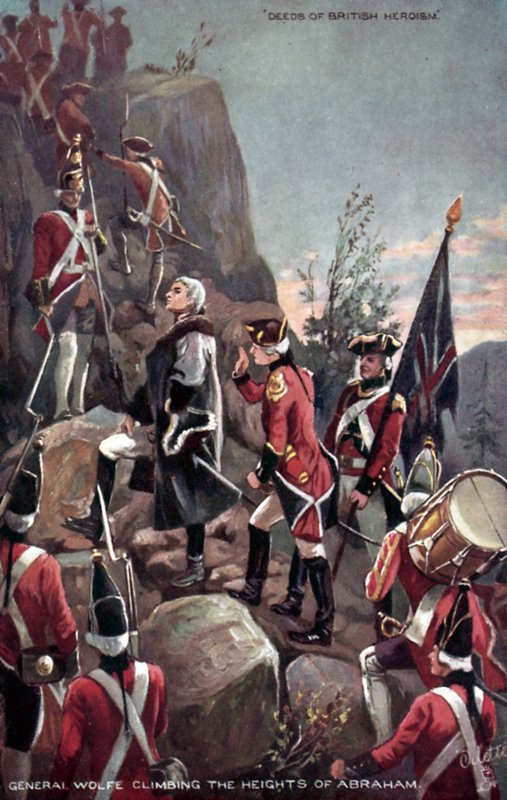General Wolfe klatrer op i Abrahams højder af English School