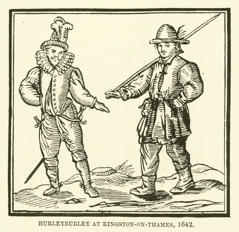 Hurleyburley i Kingston-on-Thames, 1642 af English School