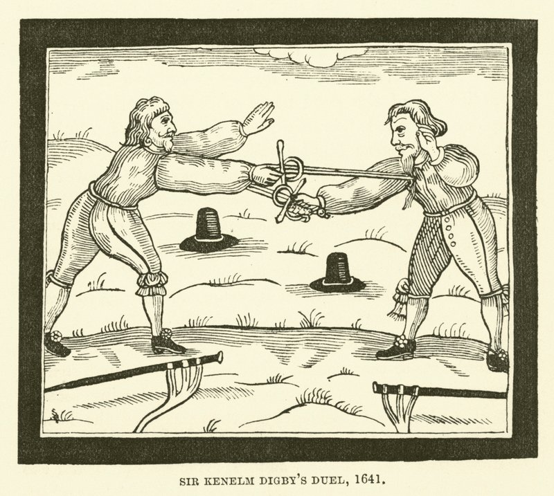 Sir Kenelm Digbys duel, 1641 af English School