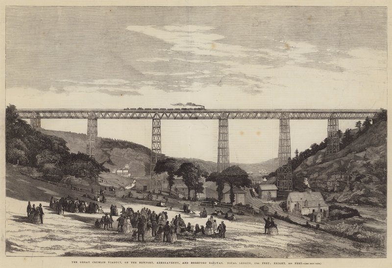 The Great Crumlin Viaduct, på Newport, Abergavenny og Hereford Railway, total længde, 1700 fod; Højde, 200 fod af English School