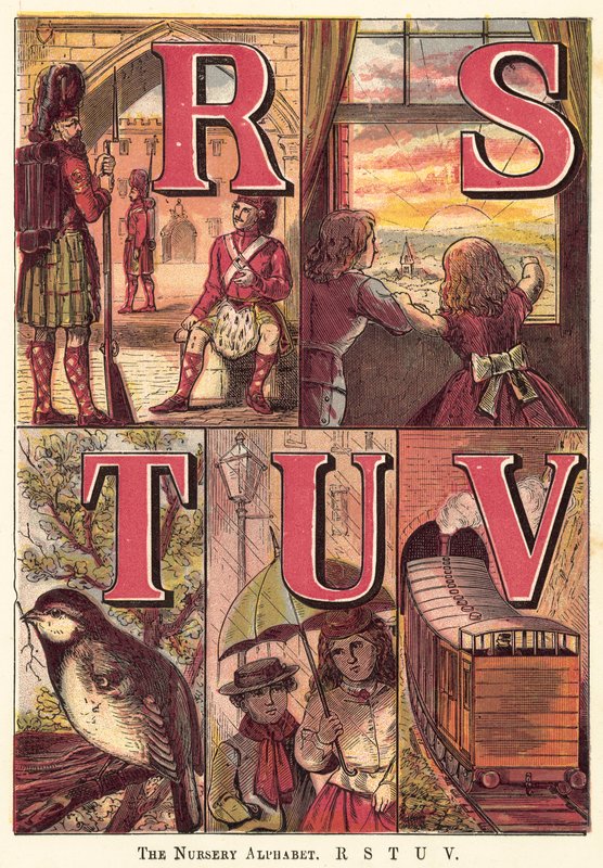 Vuggestuealfabetet, R, S, T, U, V af English School