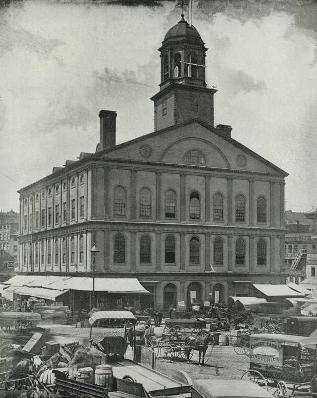 Faneuil Hall, Boston (s/h-billede) af English Photographer
