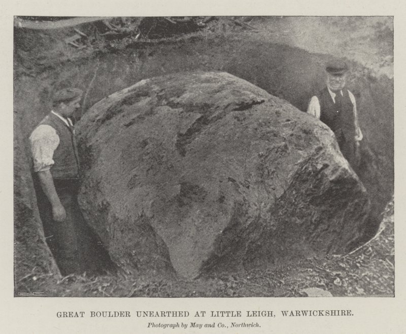 Great Boulder gravet frem ved Little Leigh, Warwickshire af English Photographer