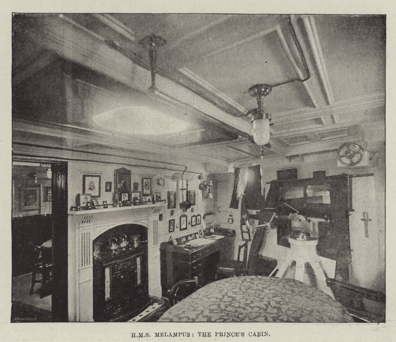 HMS Melampus, Princes Cabin af English Photographer