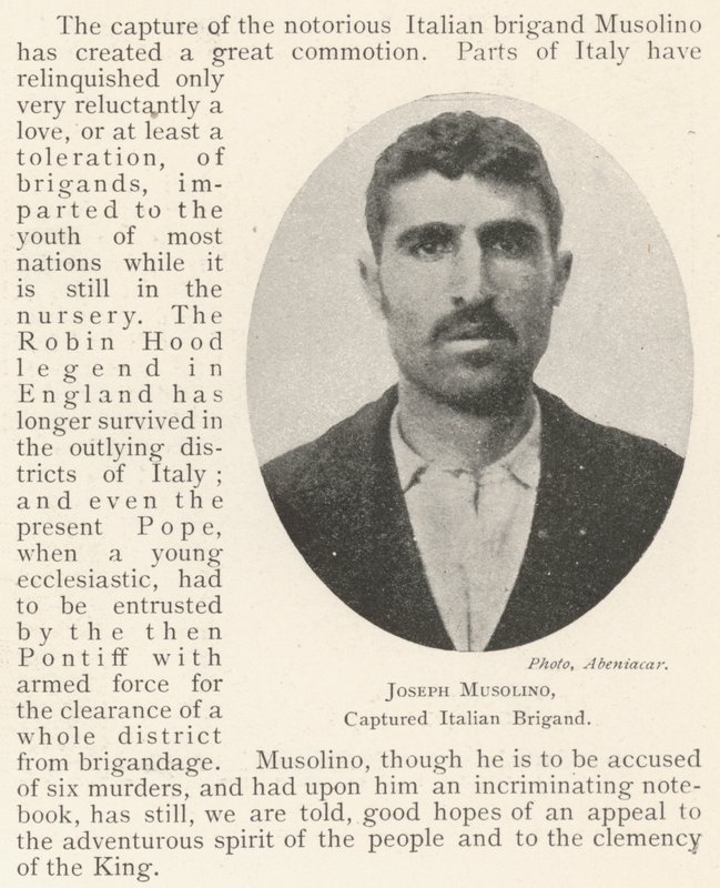 Joseph Musolino, tilfangetaget italiensk brigand af English Photographer