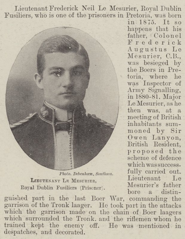 Løjtnant Le Mesurier, Royal Dublin Fusiliers (fange) af English Photographer