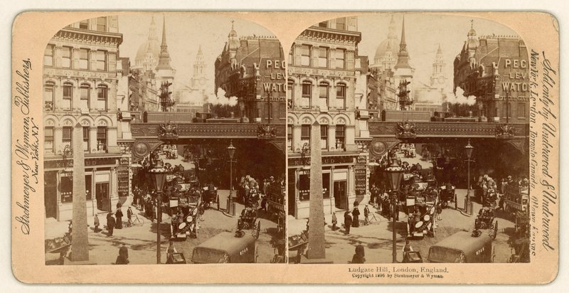 Ludgate Hill, stereoskopisk udsigt af English Photographer