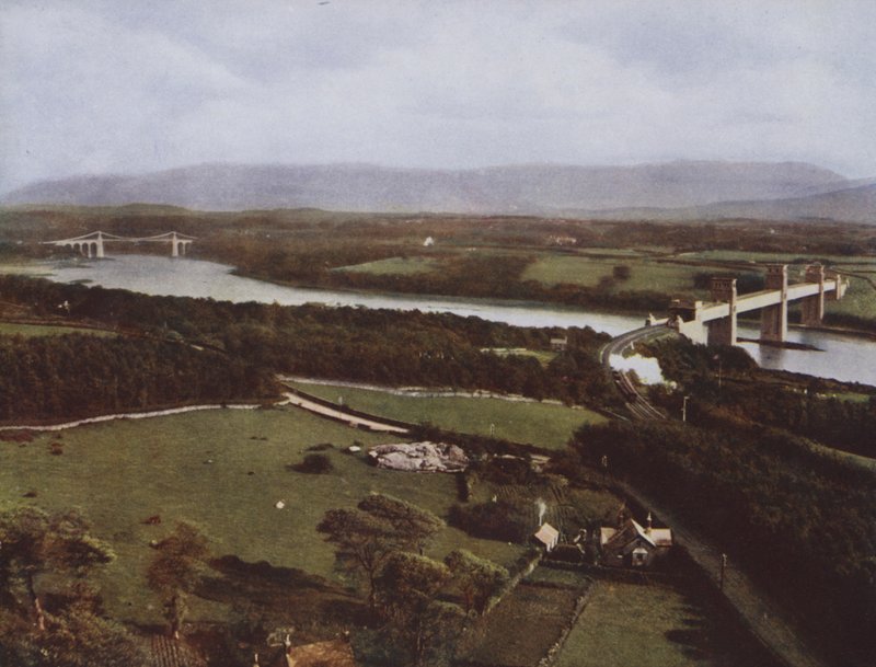 Menai Straits fra Anglesey Column af English Photographer