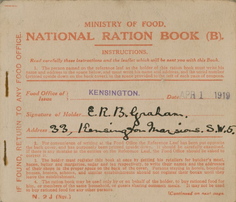 Fødevareministeriets nationale rationeringsbog af English Photographer