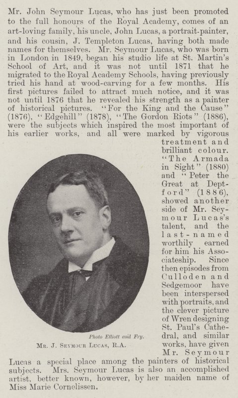 Mr J Seymour Lucas, RA af English Photographer