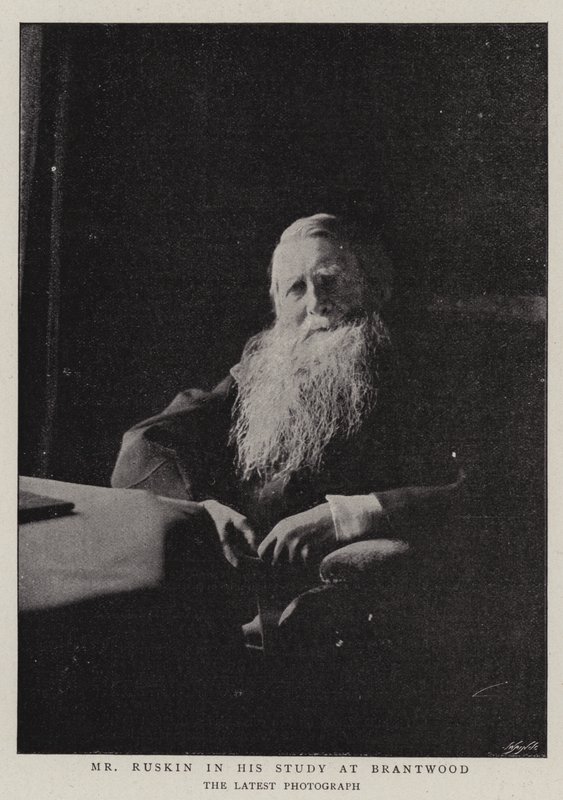 Ruskin i hans studie ved Brantwood af English Photographer