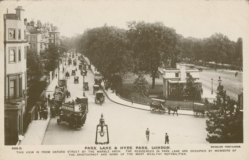 Park Lane og Hyde Park, London af English Photographer