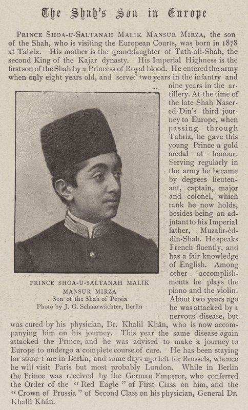 Prins Shoa-U-Saltanah Malik Mansur Mirza af English Photographer
