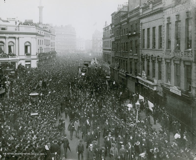 Reformdemonstration, 21. juli 1884, fotografi af English Photographer
