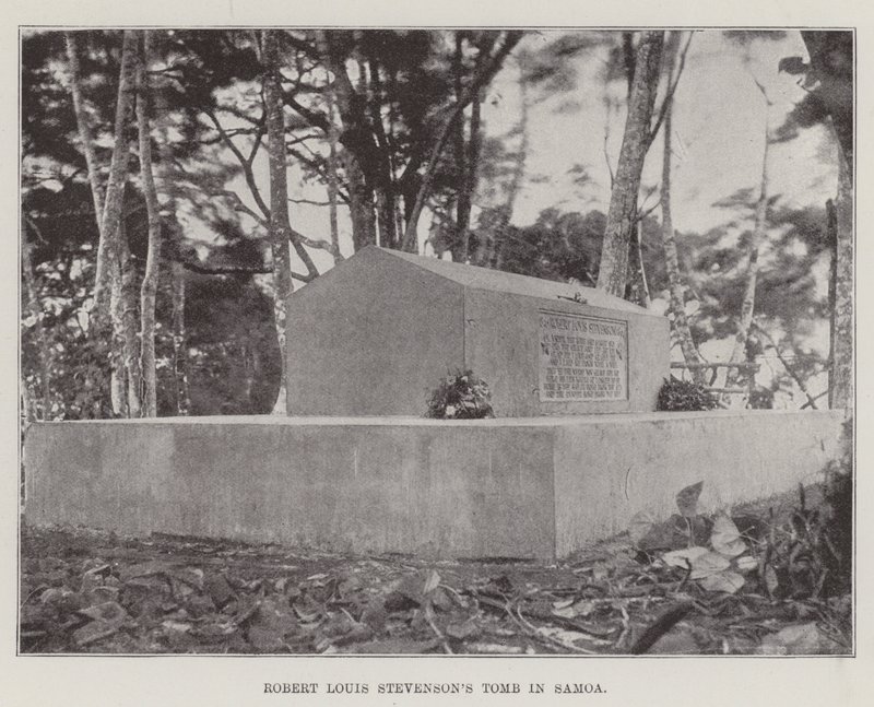 Robert Louis Stevensons grav i Samoa af English Photographer