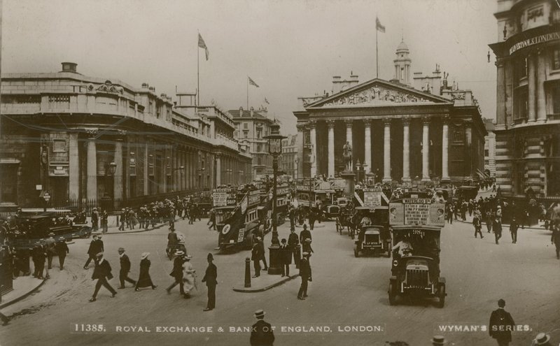 Royal Exchange og Bank of England, London af English Photographer
