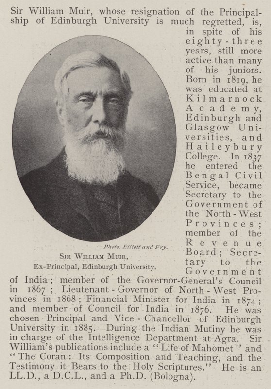 Sir William Muir, tidligere rektor, Edinburgh University af English Photographer