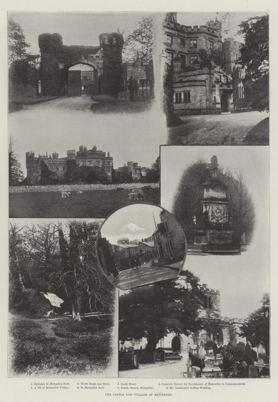 Slottet og landsbyen Hawarden af English Photographer