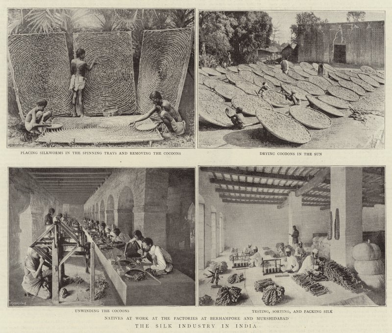Silkeindustrien i Indien af English Photographer