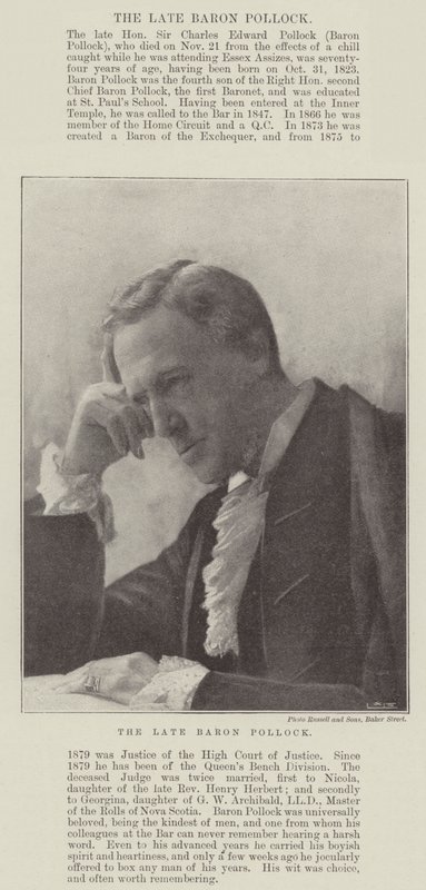 Den afdøde baron Pollock af English Photographer