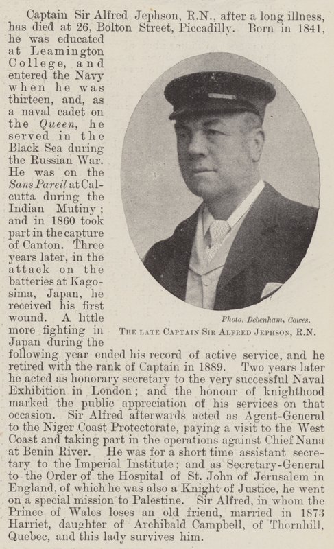 Den afdøde kaptajn Sir Alfred Jephson, RN af English Photographer