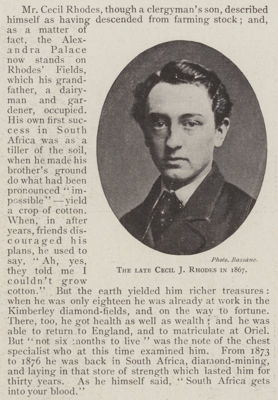 Den afdøde Cecil J Rhodes i 1867 af English Photographer