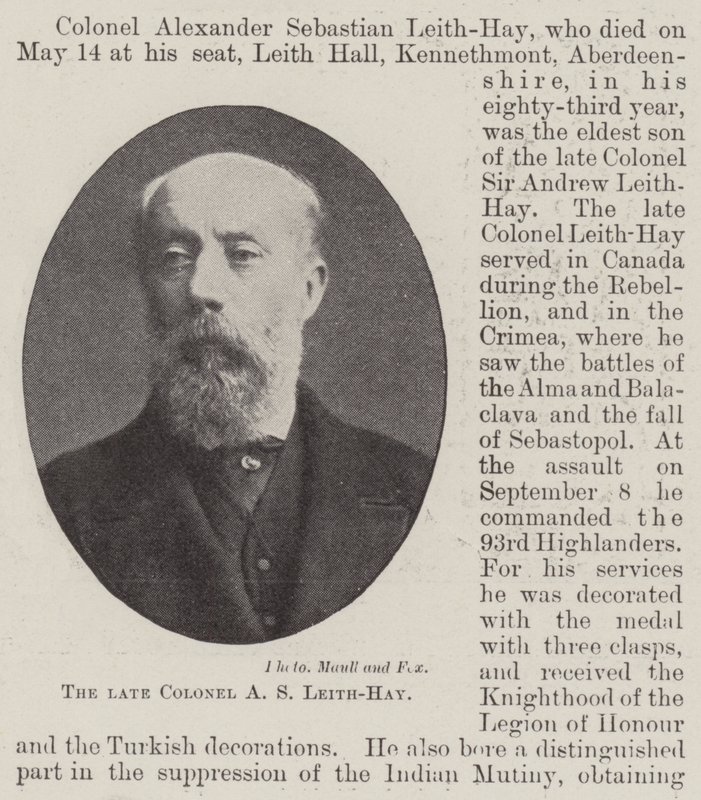 Den afdøde oberst AS Leith-Hay af English Photographer
