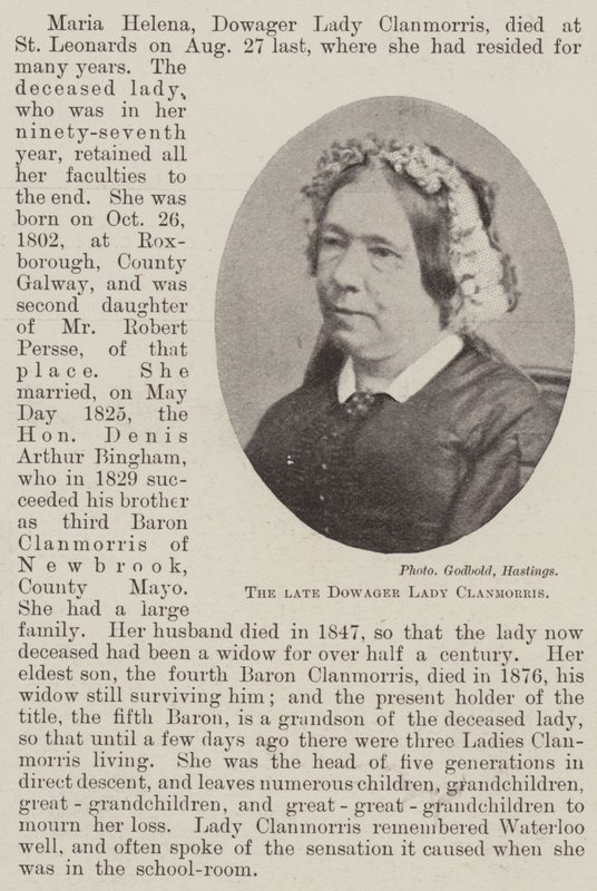 Den afdøde enkefrue Lady Clanmorris af English Photographer