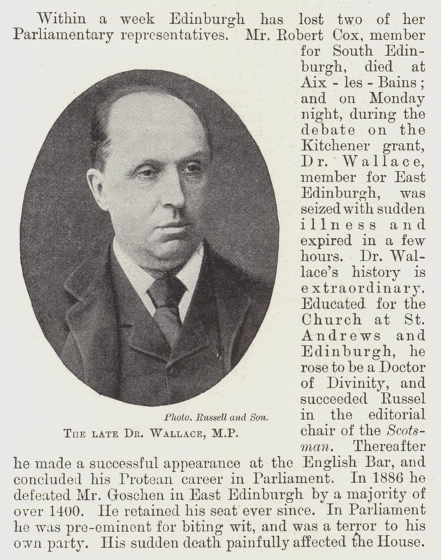 Afdøde Dr. Wallace, MP af English Photographer