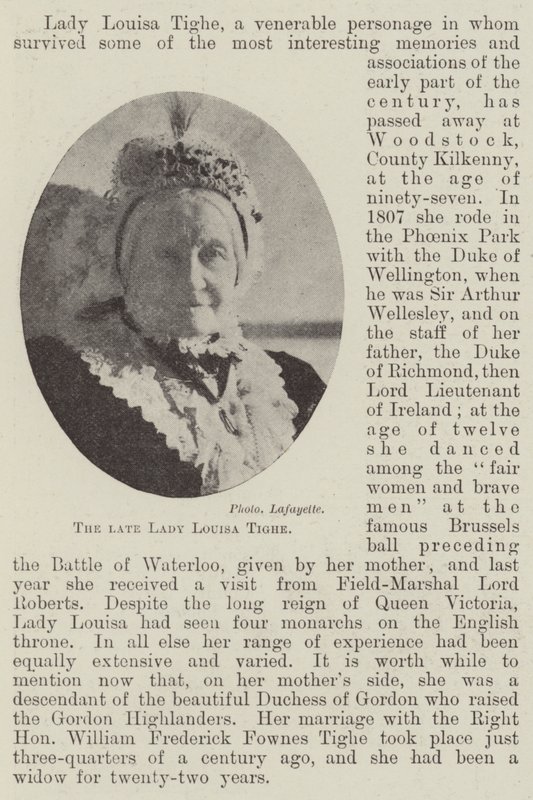 Den afdøde Lady Louisa Tighe af English Photographer