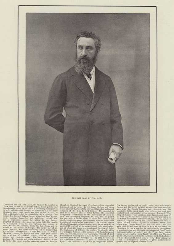 Den afdøde Lord Lytton, GCB af English Photographer