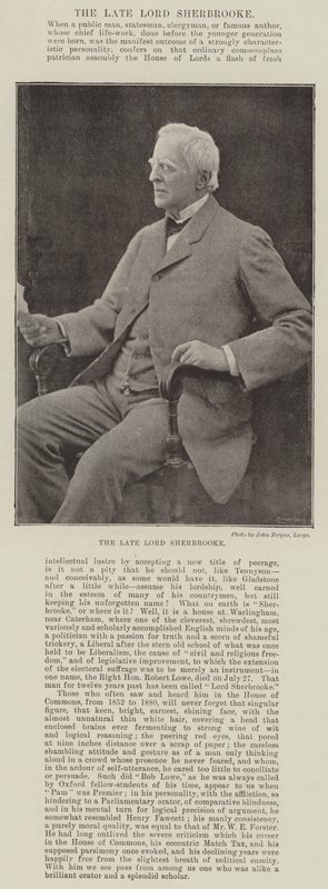 Den afdøde Lord Sherbrooke af English Photographer