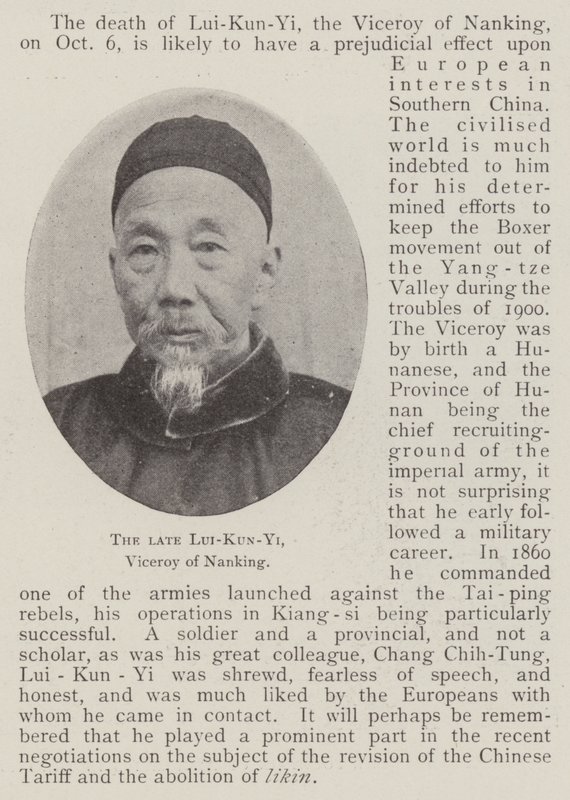 den afdøde l UI-kun-Y i, vicekonge i Nanking af English Photographer