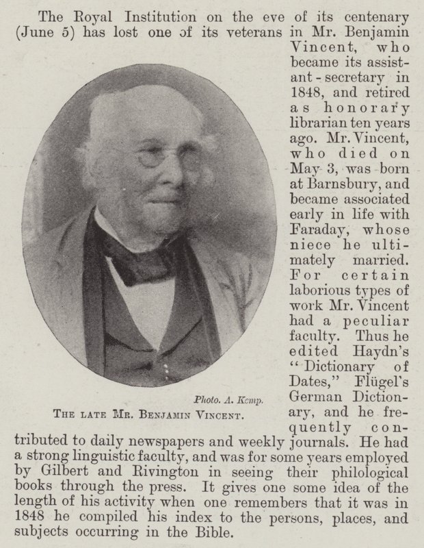 Afdøde hr. Benjamin Vincent af English Photographer