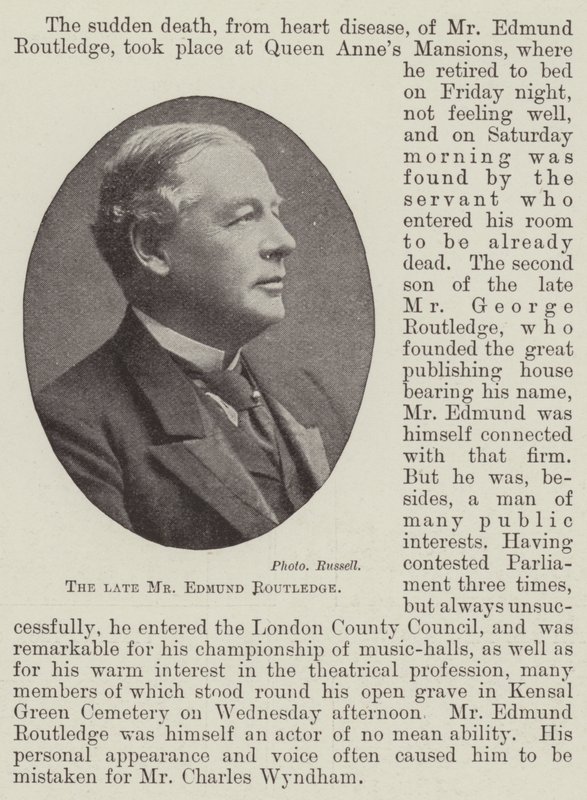 Den afdøde hr. Edmund Routledge af English Photographer