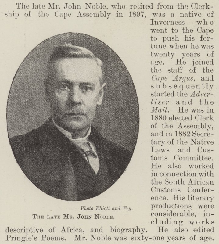 Den afdøde hr. John Noble af English Photographer