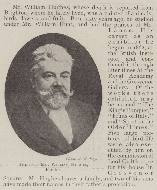 Afdøde hr. William Hughes, maler af English Photographer