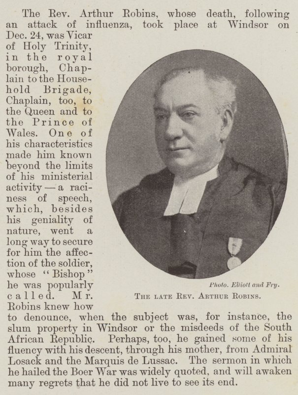 Afdøde pastor Arthur Robins af English Photographer