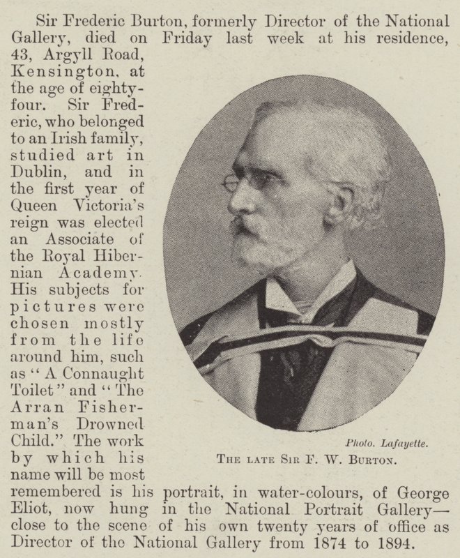 Den afdøde Sir F W Burton af English Photographer