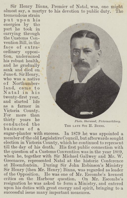 Afdøde Sir H Binns af English Photographer