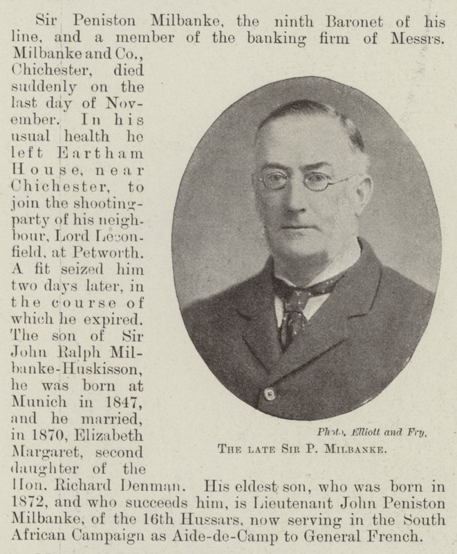 Afdøde Sir P Milbanke af English Photographer