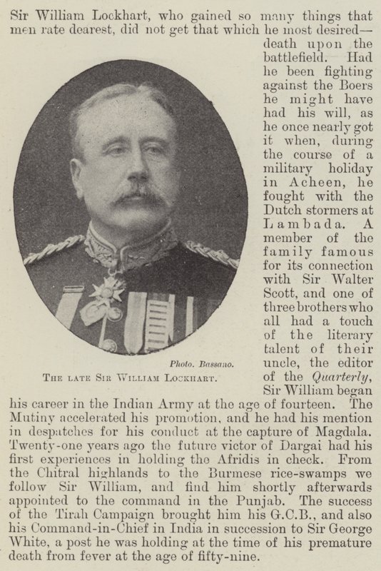 Den afdøde Sir William Lockhart af English Photographer