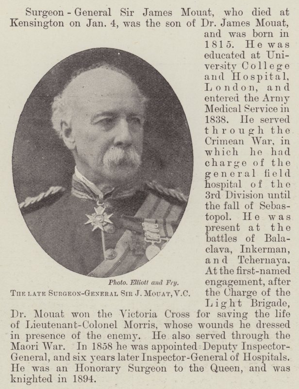 Den afdøde kirurg-general Sir J Mouat, VC af English Photographer