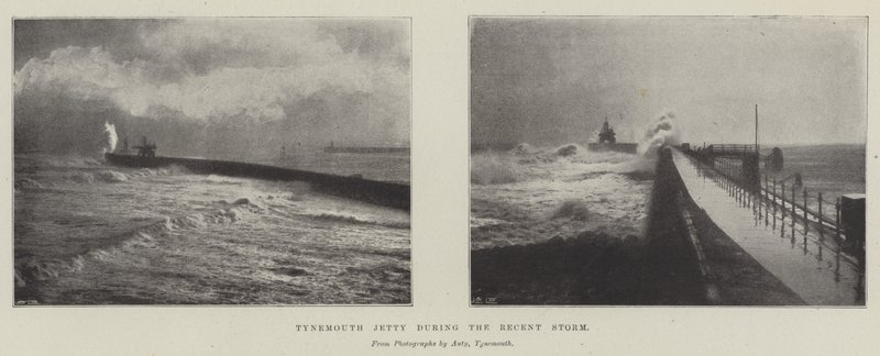 Tynemouth Jetty under den seneste storm af English Photographer