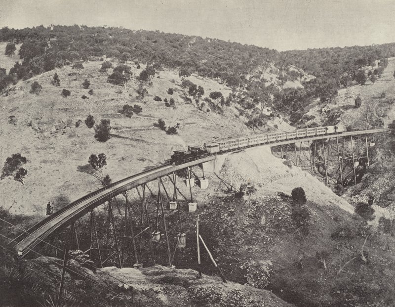 Viadukt på Adelaide til Melbourne Railway af English Photographer