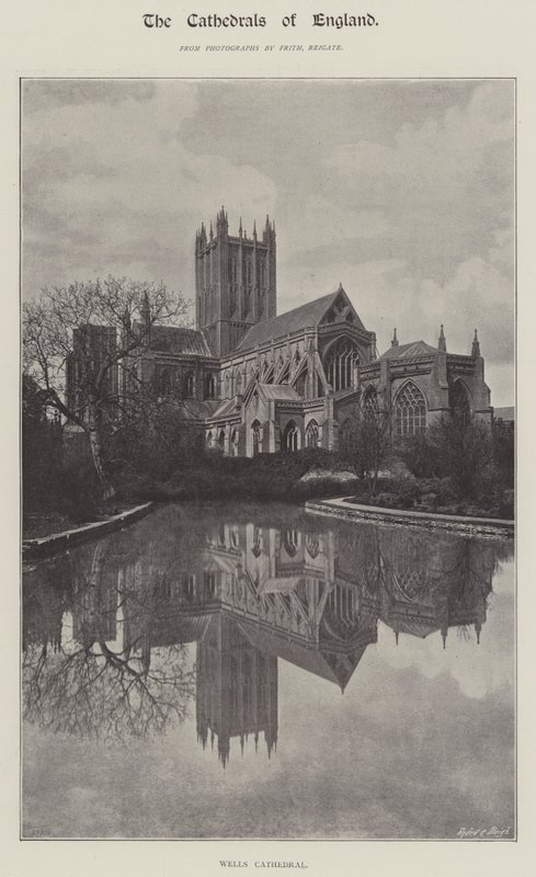 Wells katedral af English Photographer